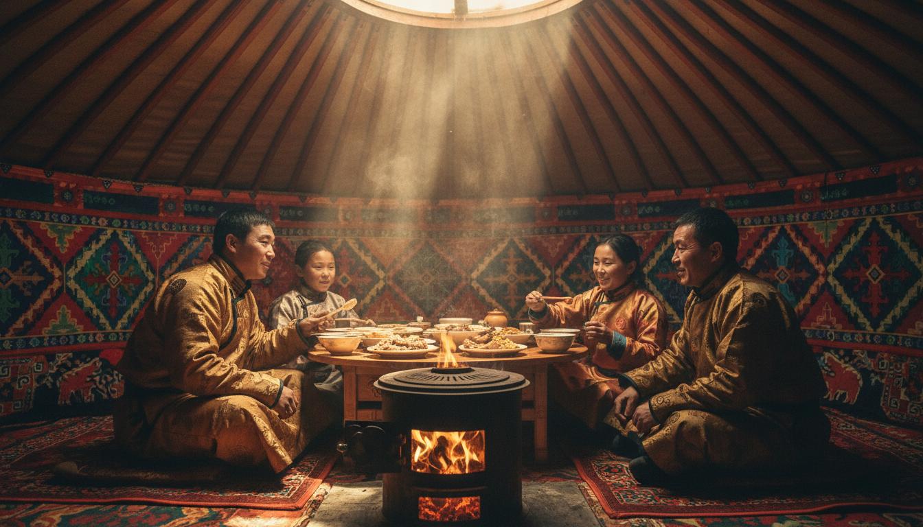 Inside a traditional Mongolian ger